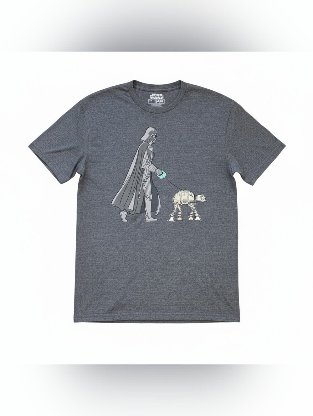 Star Wars Darth Vader with AT-AT Men's Graphic Tee - Charcoal, Size L, New